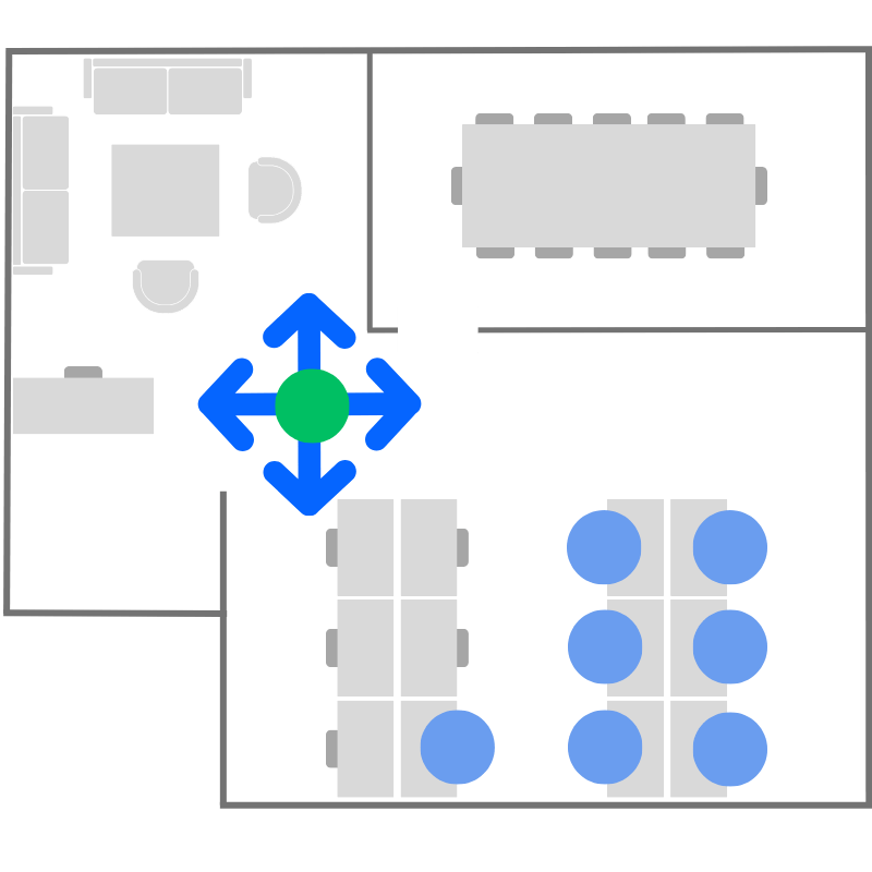 Mark desks on floor plan image