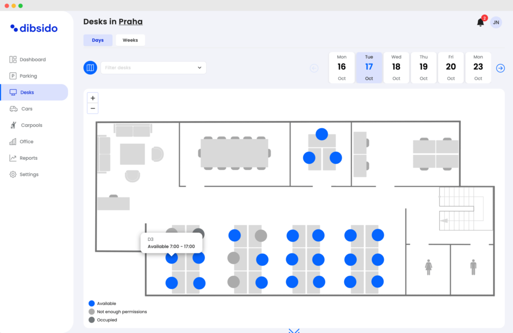 Desk booking software with ofisly