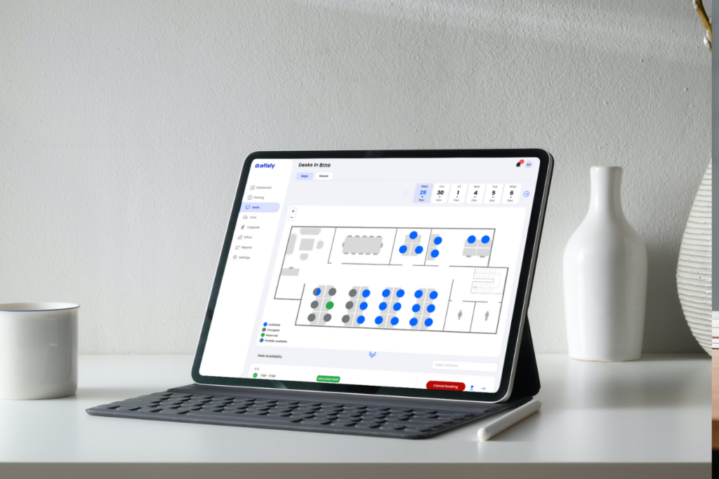 Dibsido desk booking on tablet