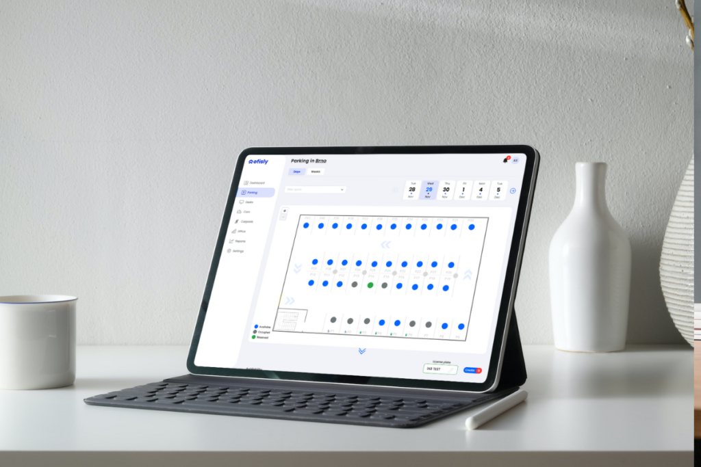 Parking booking system on tablet