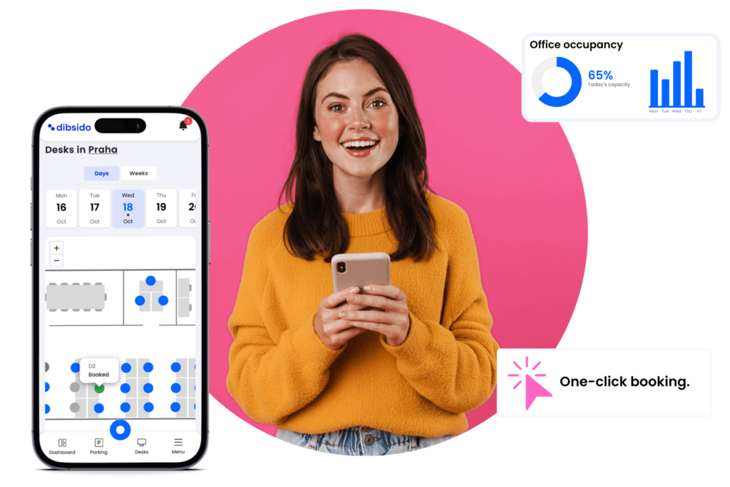 Desk booking software features in Dibsido